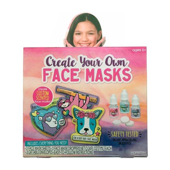 Girls Create Your Own Face Mask Custom Scented Mask DIY Kit - Hypoallergenic - Picture 1 of 4